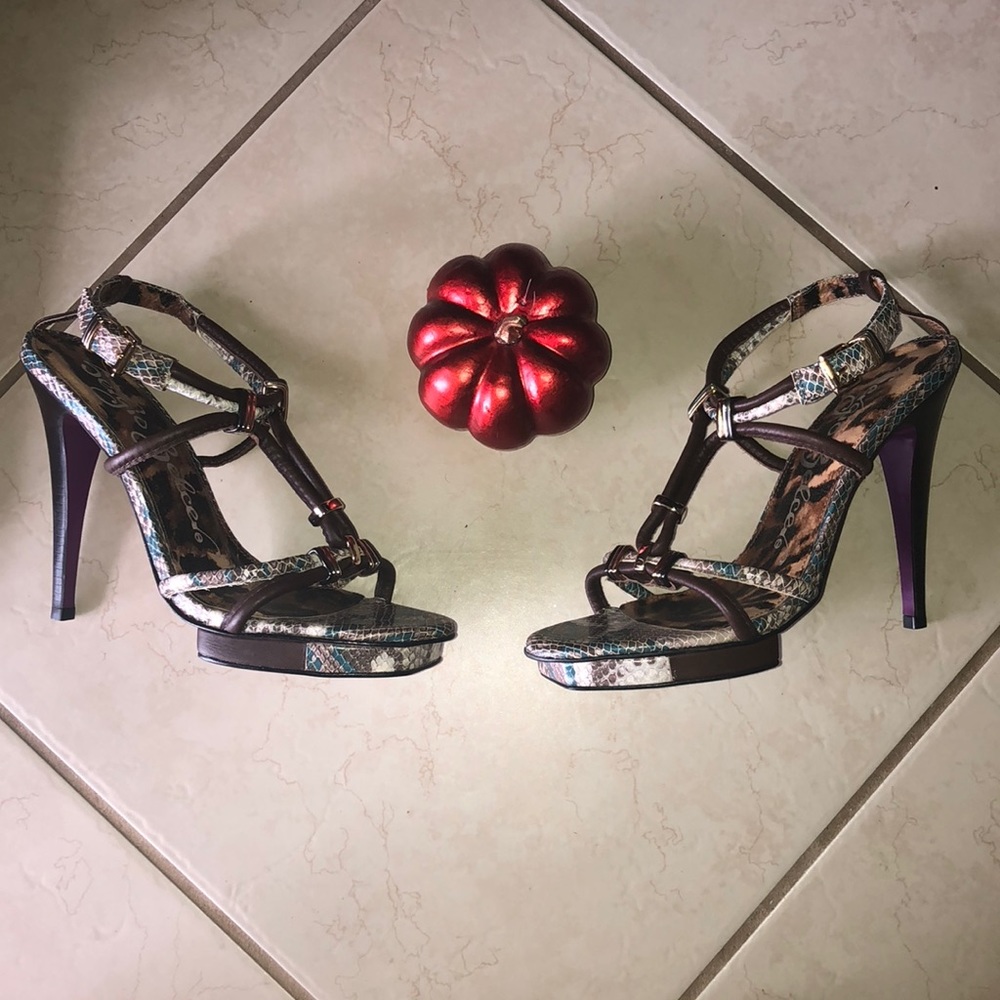🔥Final🔥Sergio Zelcer Turquoise &Tan heels Sz 10